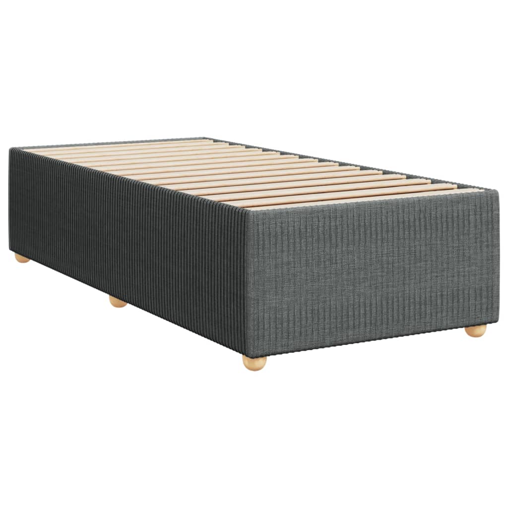 vidaXL Cama box spring con colchón tela gris oscuro 80x200 cm