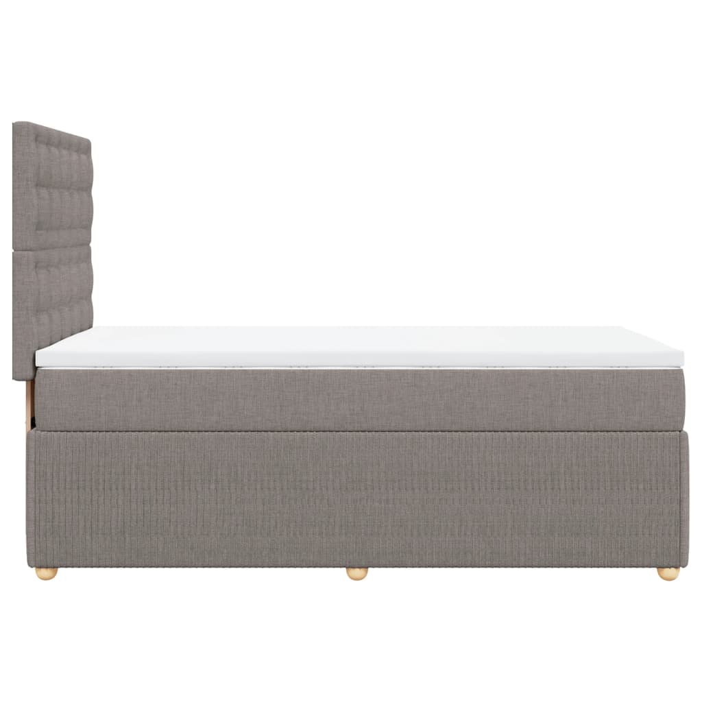 vidaXL Cama box spring con colchón tela gris taupe 80x200 cm