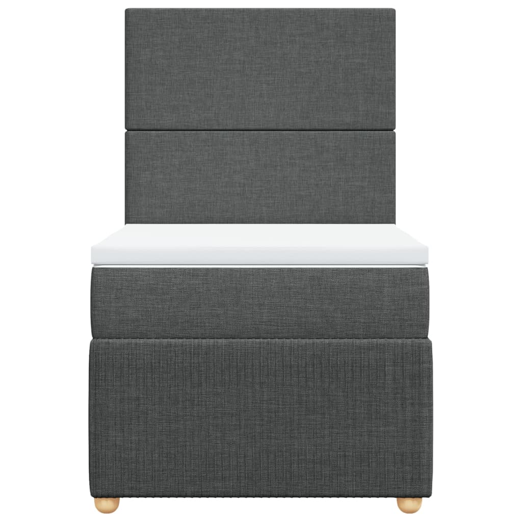 vidaXL Cama box spring con colchón tela gris oscuro 90x190 cm