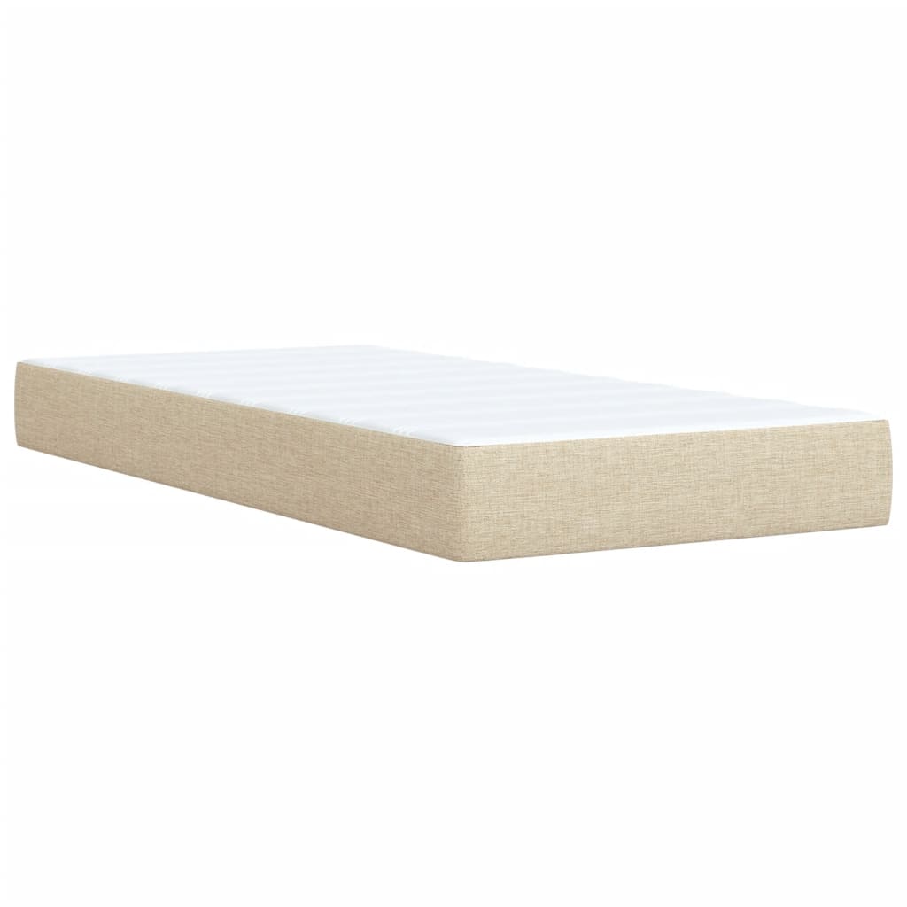 vidaXL Cama box spring con colchón tela color crema 90x190 cm