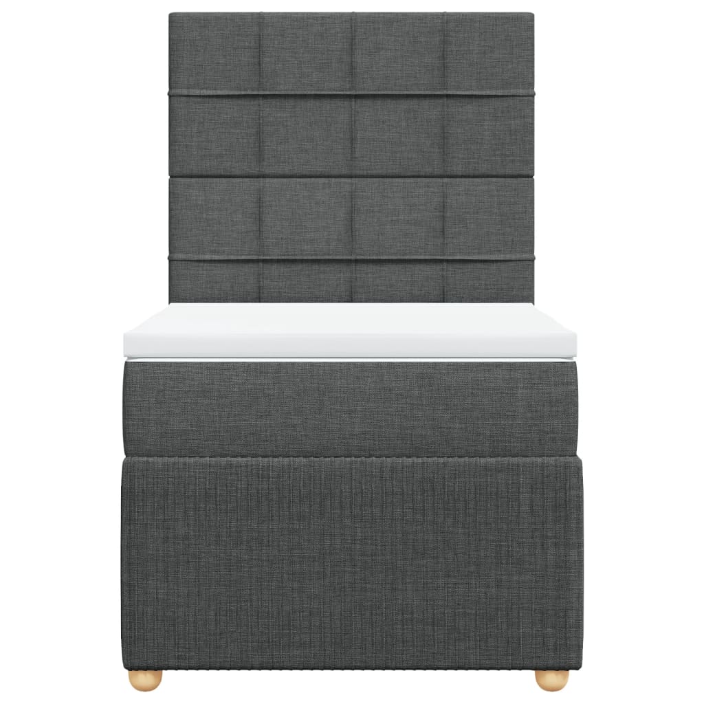 vidaXL Cama box spring con colchón tela gris oscuro 90x190 cm