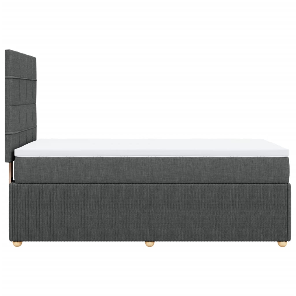 vidaXL Cama box spring con colchón tela gris oscuro 90x190 cm