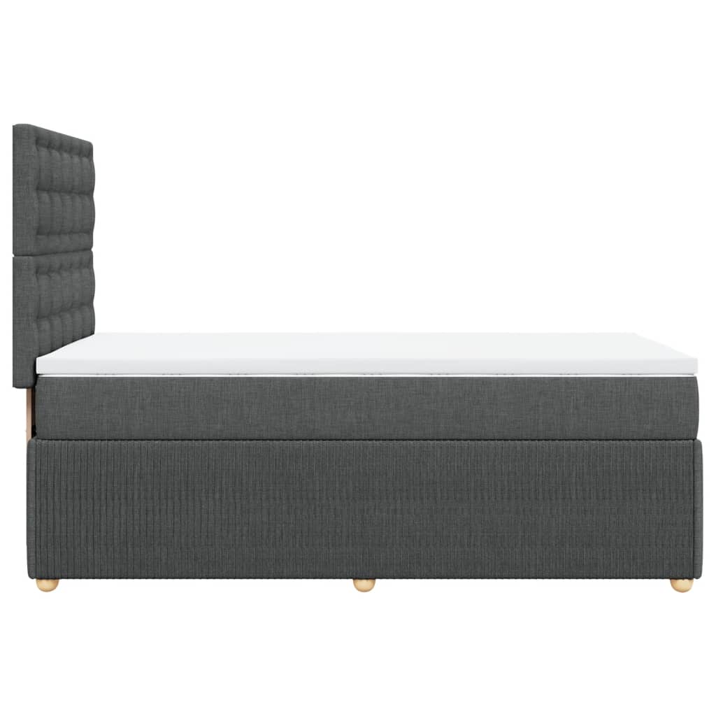 vidaXL Cama box spring con colchón tela gris oscuro 90x190 cm