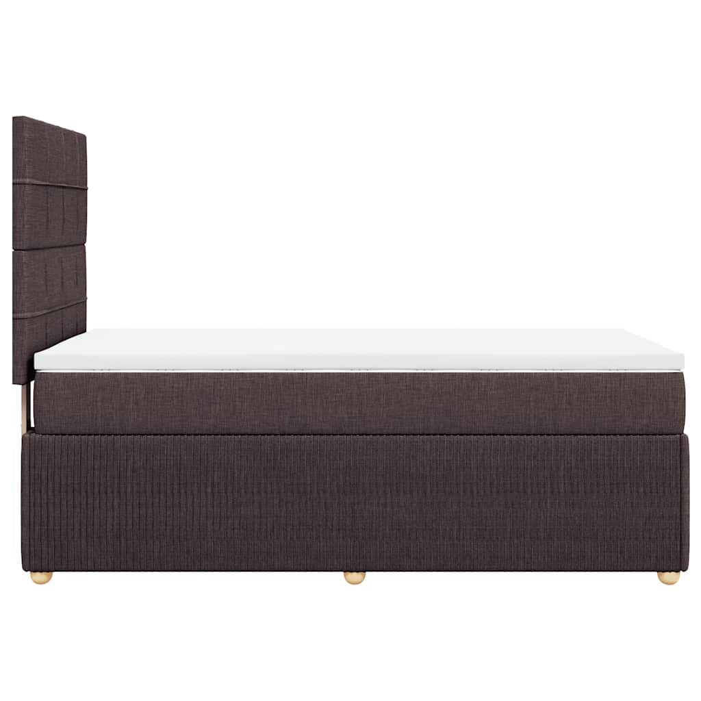 vidaXL Cama box spring con colchón tela marrón oscuro 90x200 cm