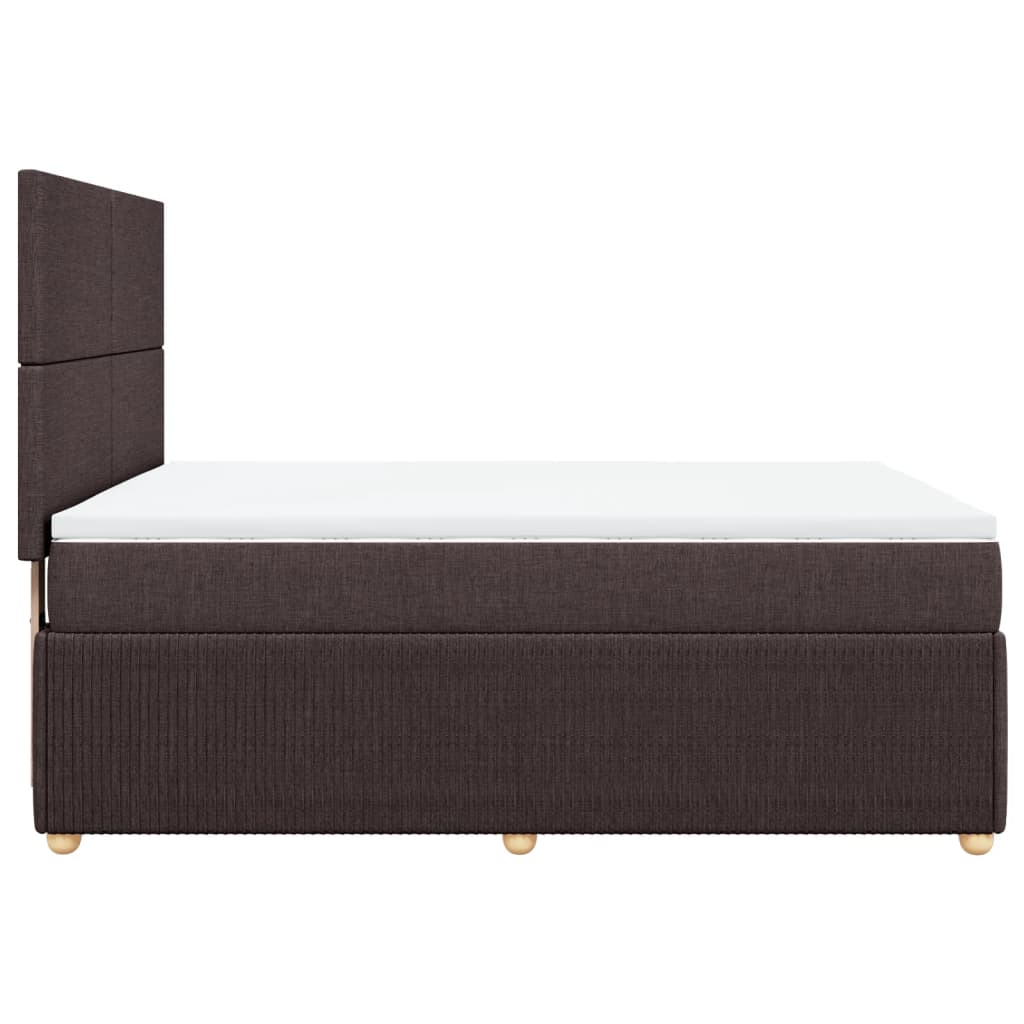 vidaXL Cama box spring con colchón tela marrón oscuro 160x200 cm