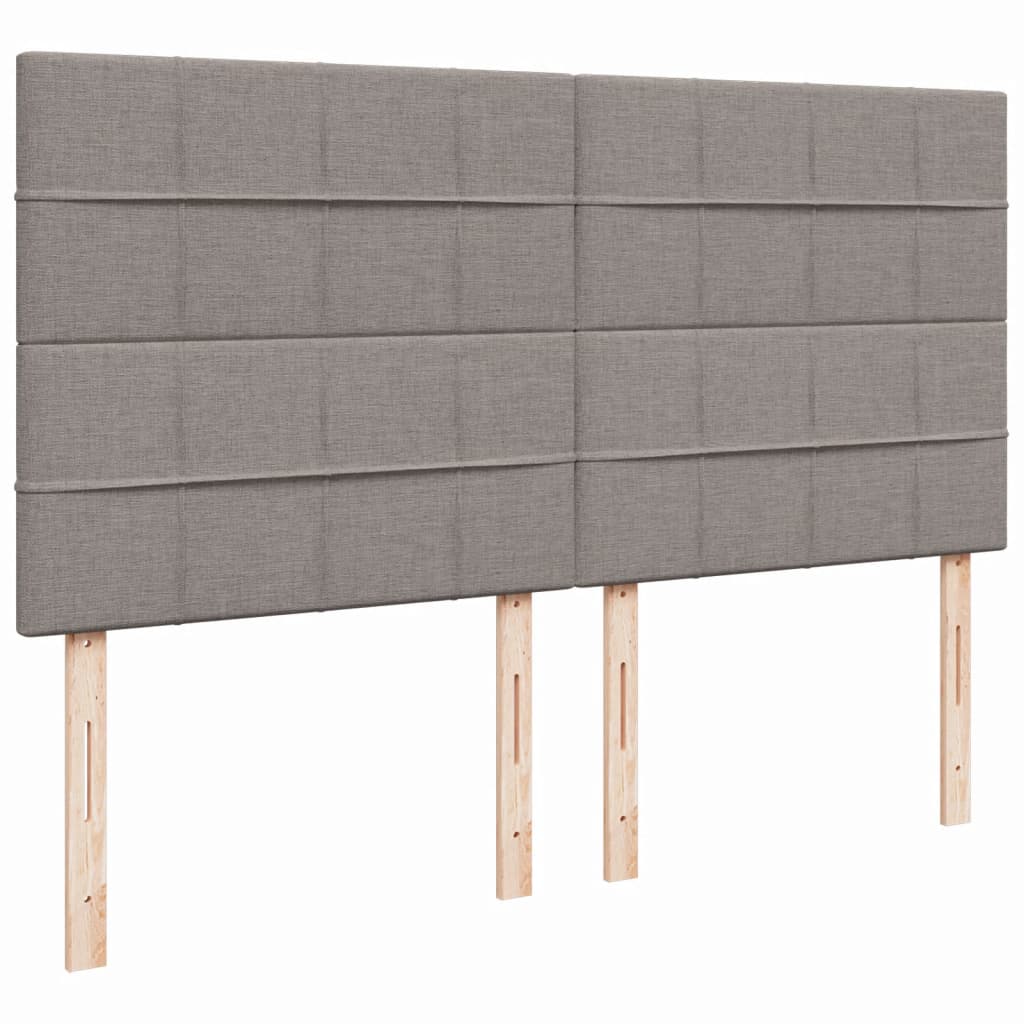 vidaXL Cama box spring con colchón tela gris taupe 180x200 cm