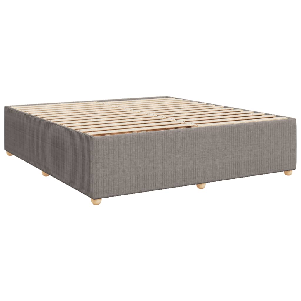 vidaXL Cama box spring con colchón tela gris taupe 180x200 cm