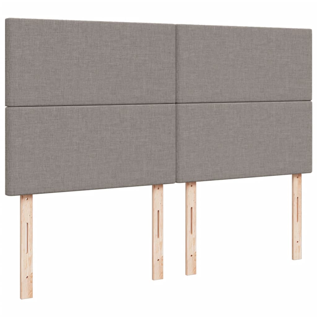 vidaXL Cama box spring con colchón tela gris taupe 200x200 cm