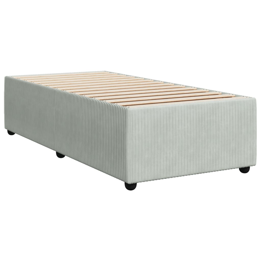 vidaXL Cama box spring con colchón terciopelo gris claro 80x200 cm