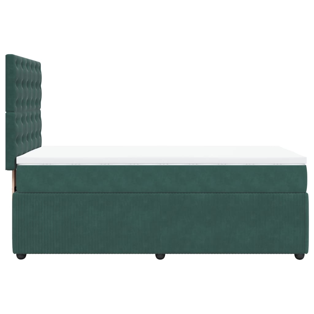 vidaXL Cama box spring con colchón terciopelo verde oscuro 80x200 cm