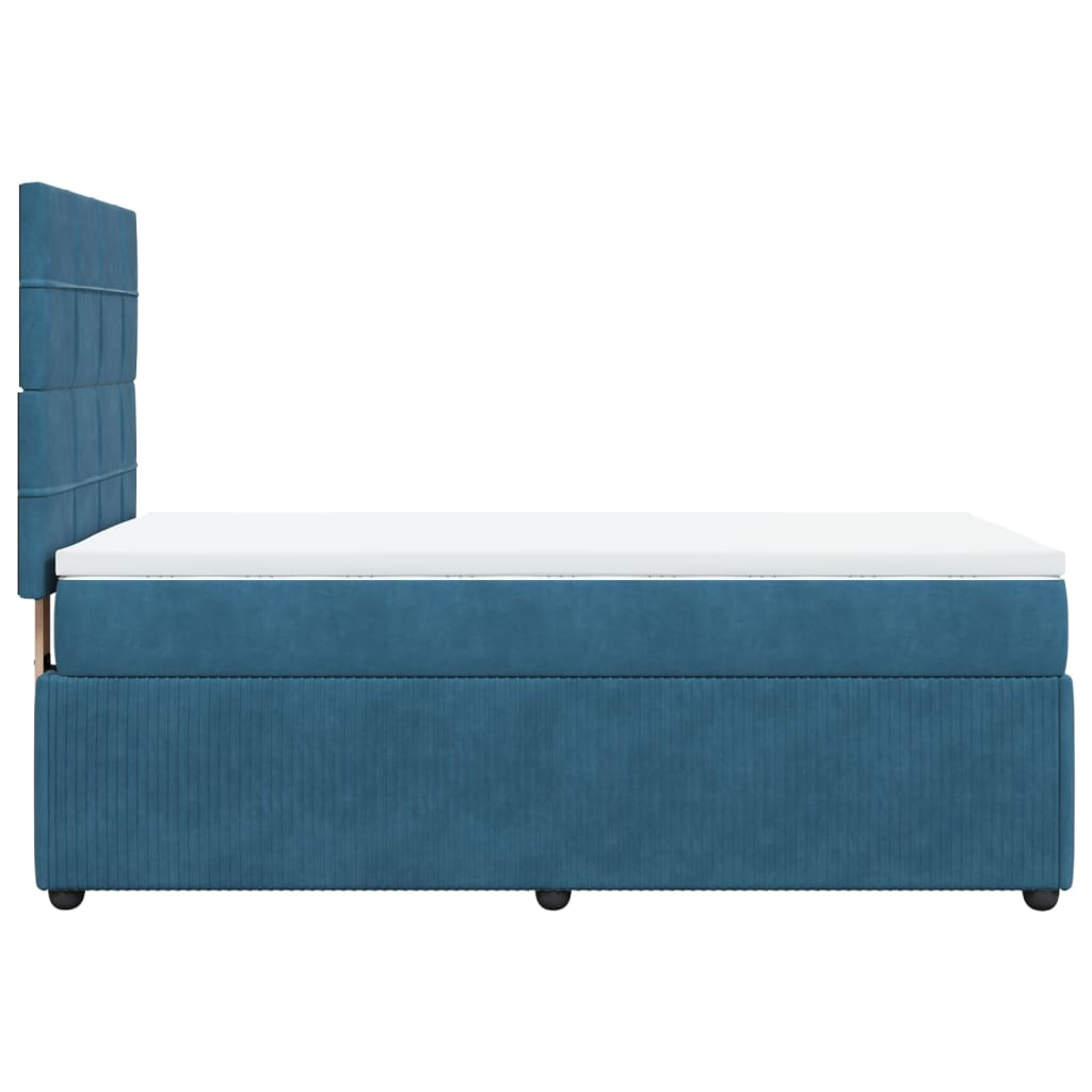 vidaXL Cama box spring con colchón terciopelo azul oscuro 90x190 cm