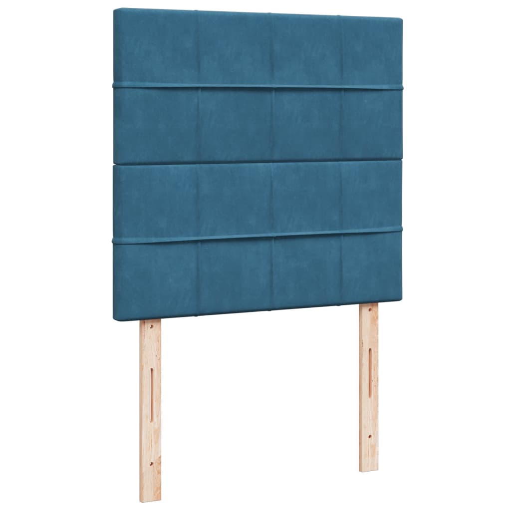 vidaXL Cama box spring con colchón terciopelo azul oscuro 90x190 cm