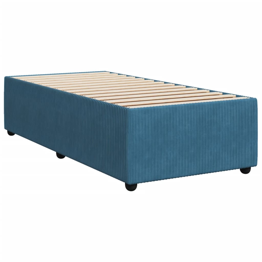 vidaXL Cama box spring con colchón terciopelo azul oscuro 90x190 cm