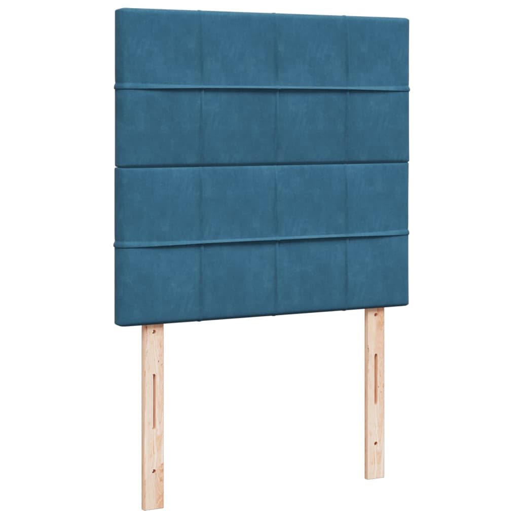 vidaXL Cama box spring con colchón terciopelo azul oscuro 90x200 cm