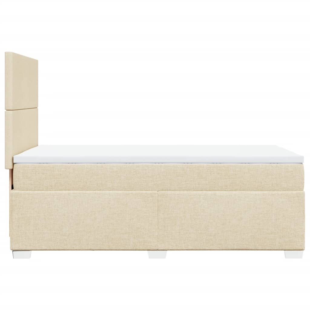 vidaXL Cama box spring con colchón tela color crema 90x190 cm