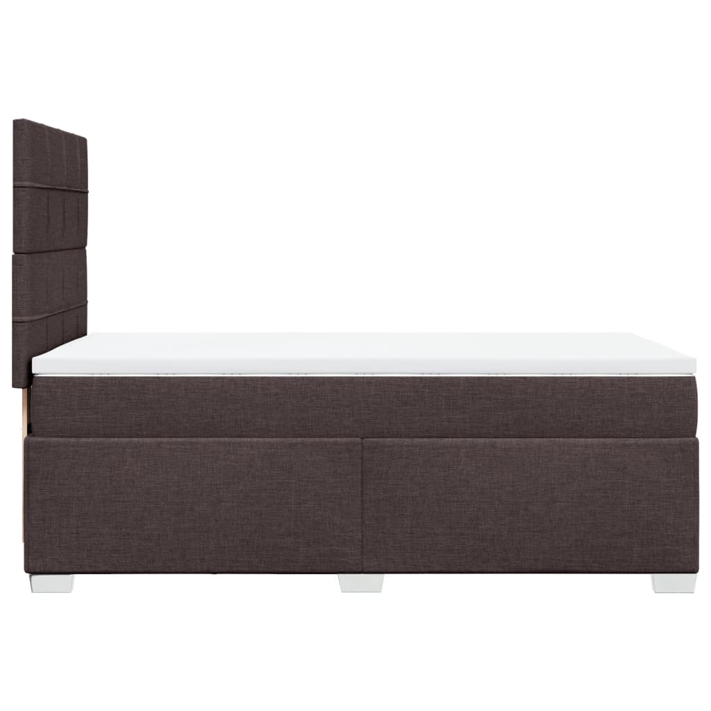 vidaXL Cama box spring con colchón tela marrón oscuro 90x190 cm