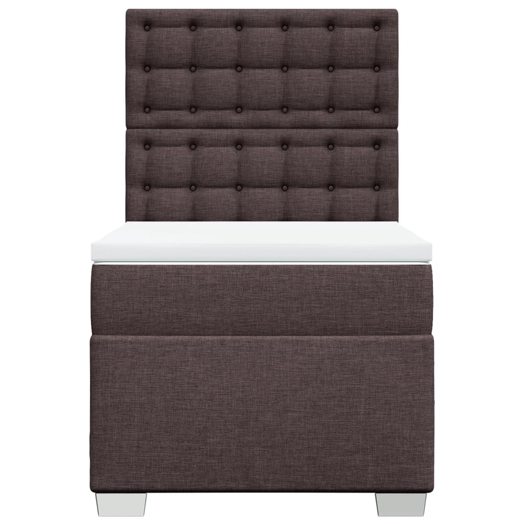 vidaXL Cama box spring con colchón tela marrón oscuro 90x190 cm