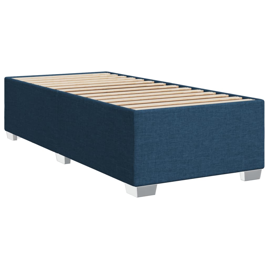 vidaXL Cama box spring con colchón tela azul 90x200 cm