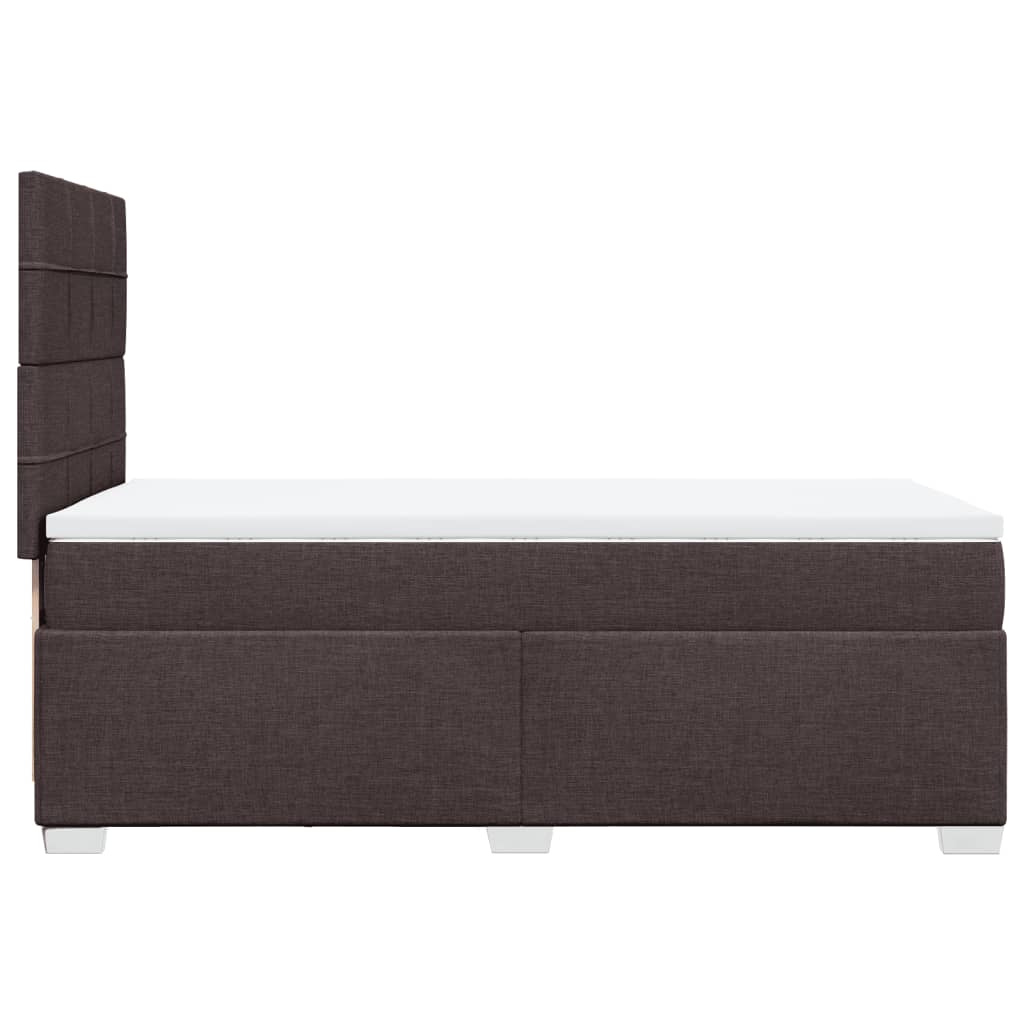 vidaXL Cama box spring con colchón tela marrón oscuro 90x200 cm