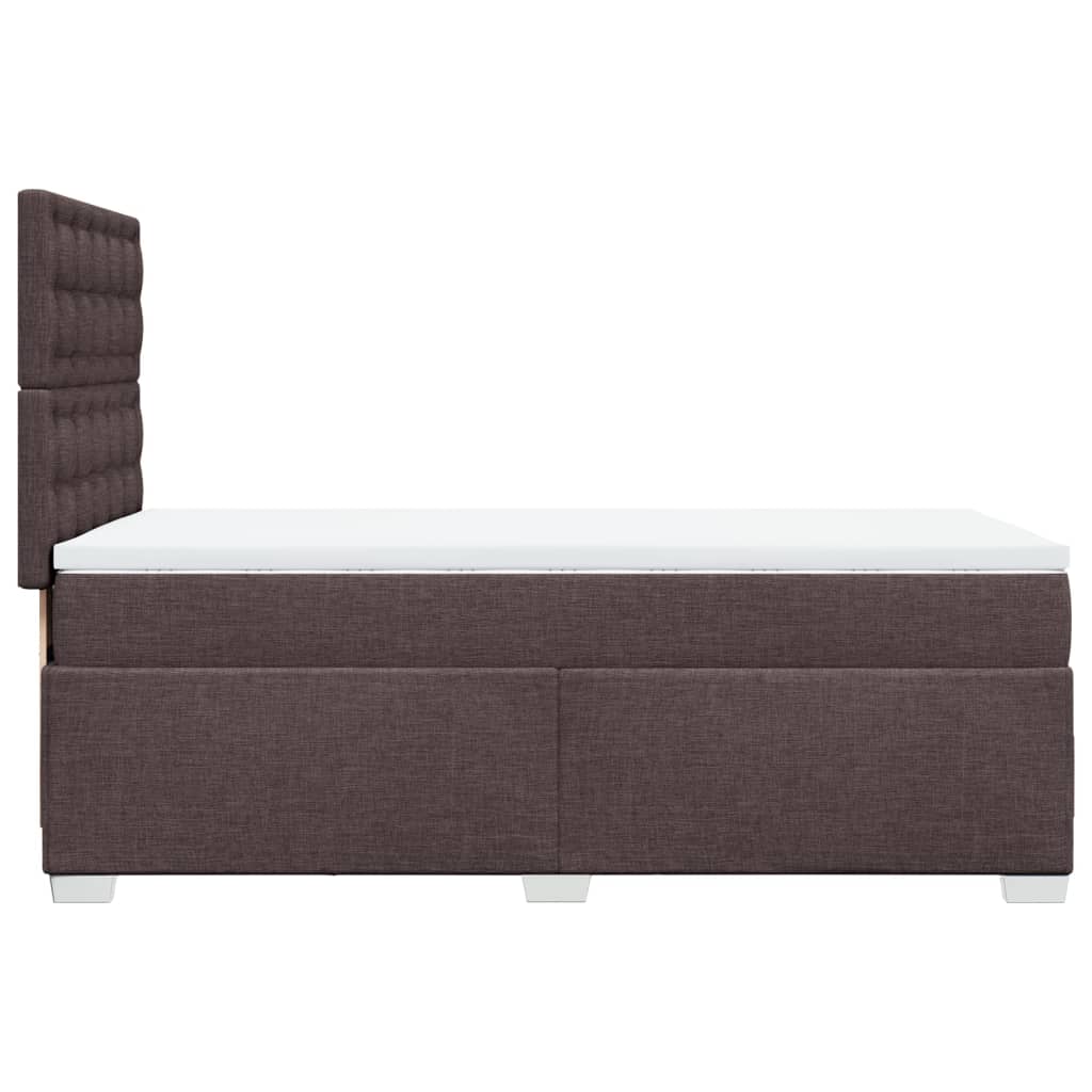 vidaXL Cama box spring con colchón tela marrón oscuro 90x200 cm