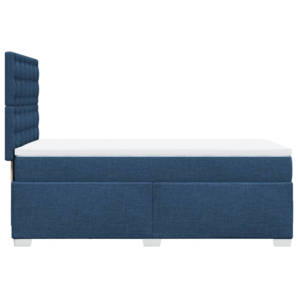 vidaXL Cama box spring con colchón tela azul 90x200 cm