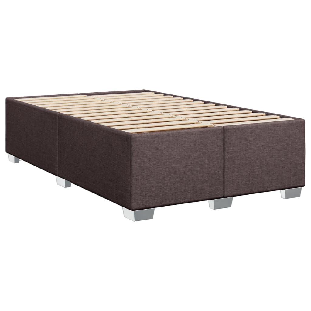 vidaXL Cama box spring con colchón tela marrón oscuro 120x200 cm