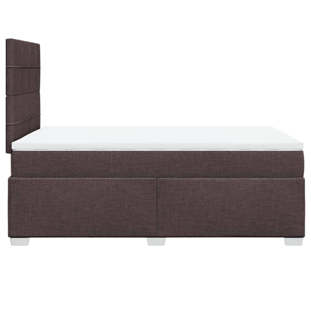 vidaXL Cama box spring con colchón tela marrón oscuro 120x200 cm