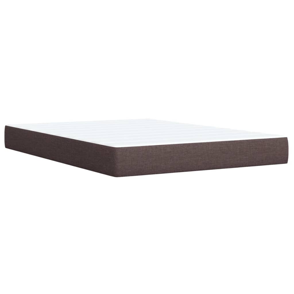 vidaXL Cama box spring con colchón tela marrón oscuro 140x190 cm