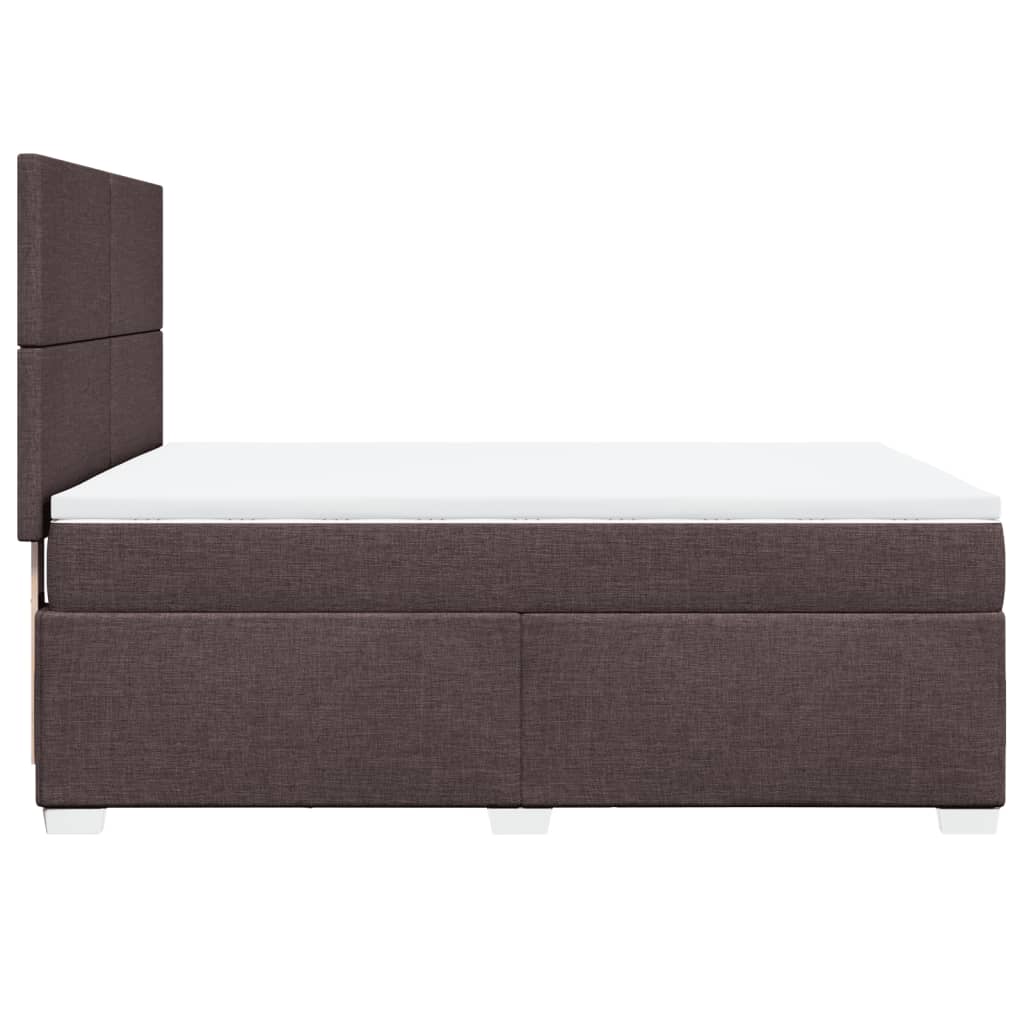 vidaXL Cama box spring con colchón tela marrón oscuro 140x200 cm