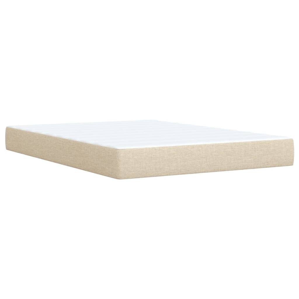 vidaXL Cama box spring con colchón tela color crema 140x200 cm