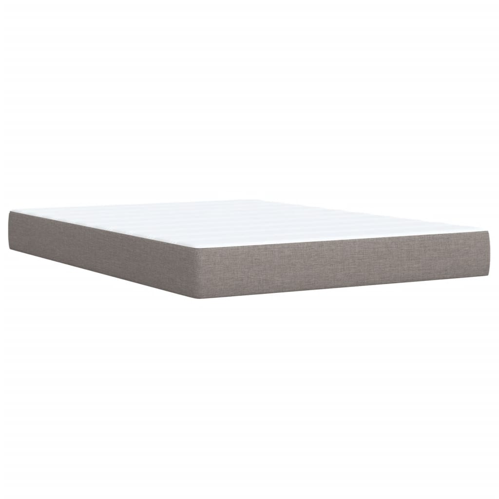 vidaXL Cama box spring con colchón tela gris taupe 140x200 cm