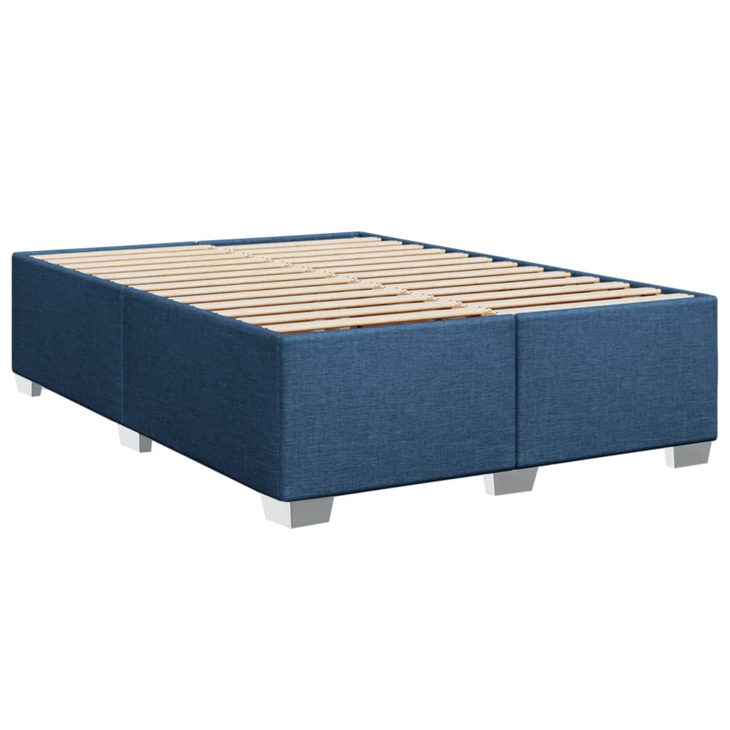 vidaXL Cama box spring con colchón tela azul 160x200 cm