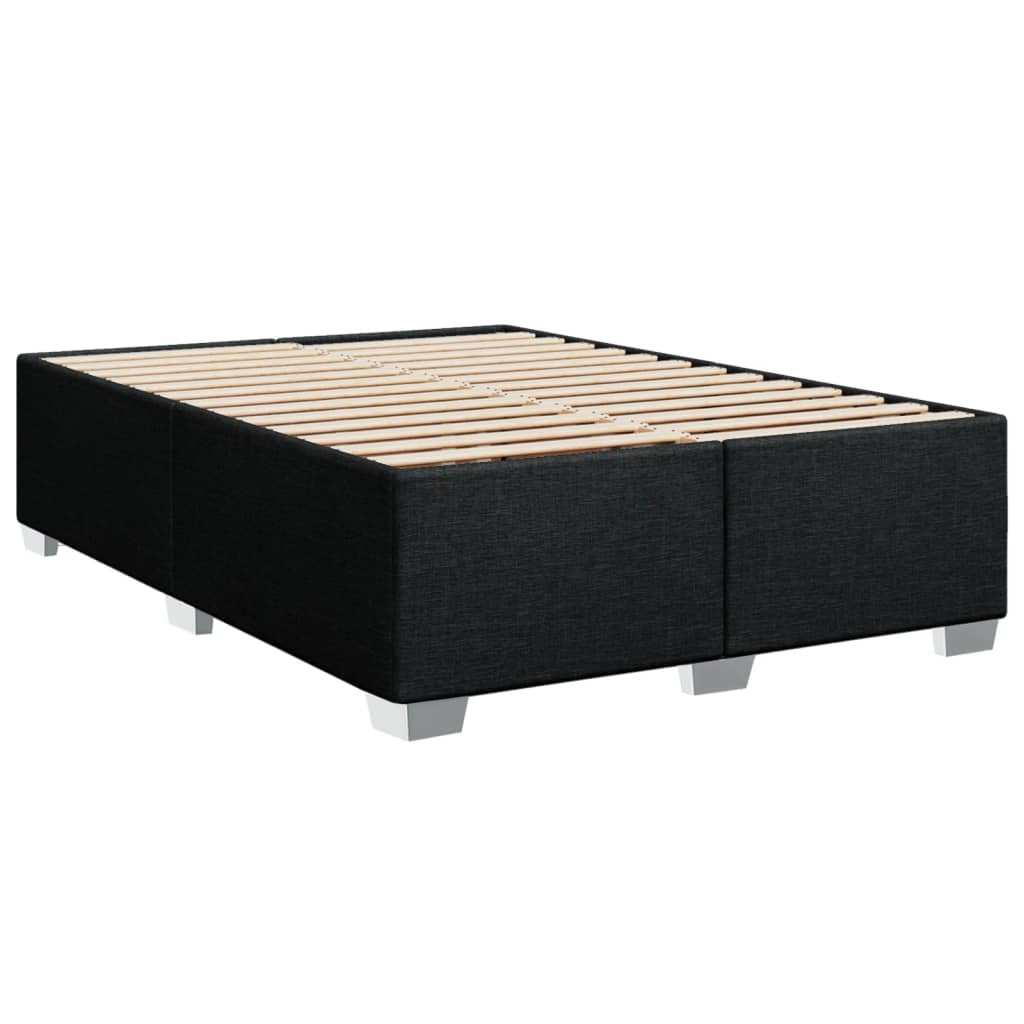 vidaXL Cama box spring con colchón tela negro 160x200 cm