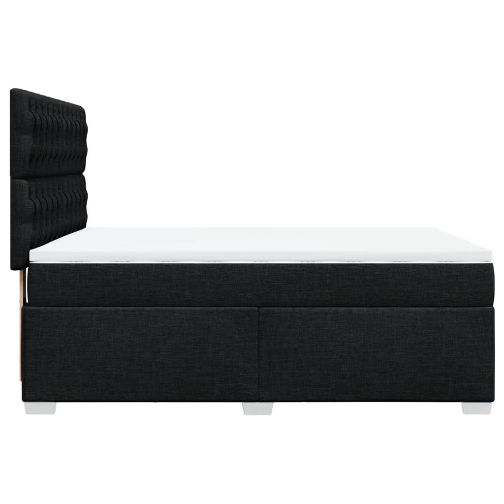 vidaXL Cama box spring con colchón tela negro 160x200 cm