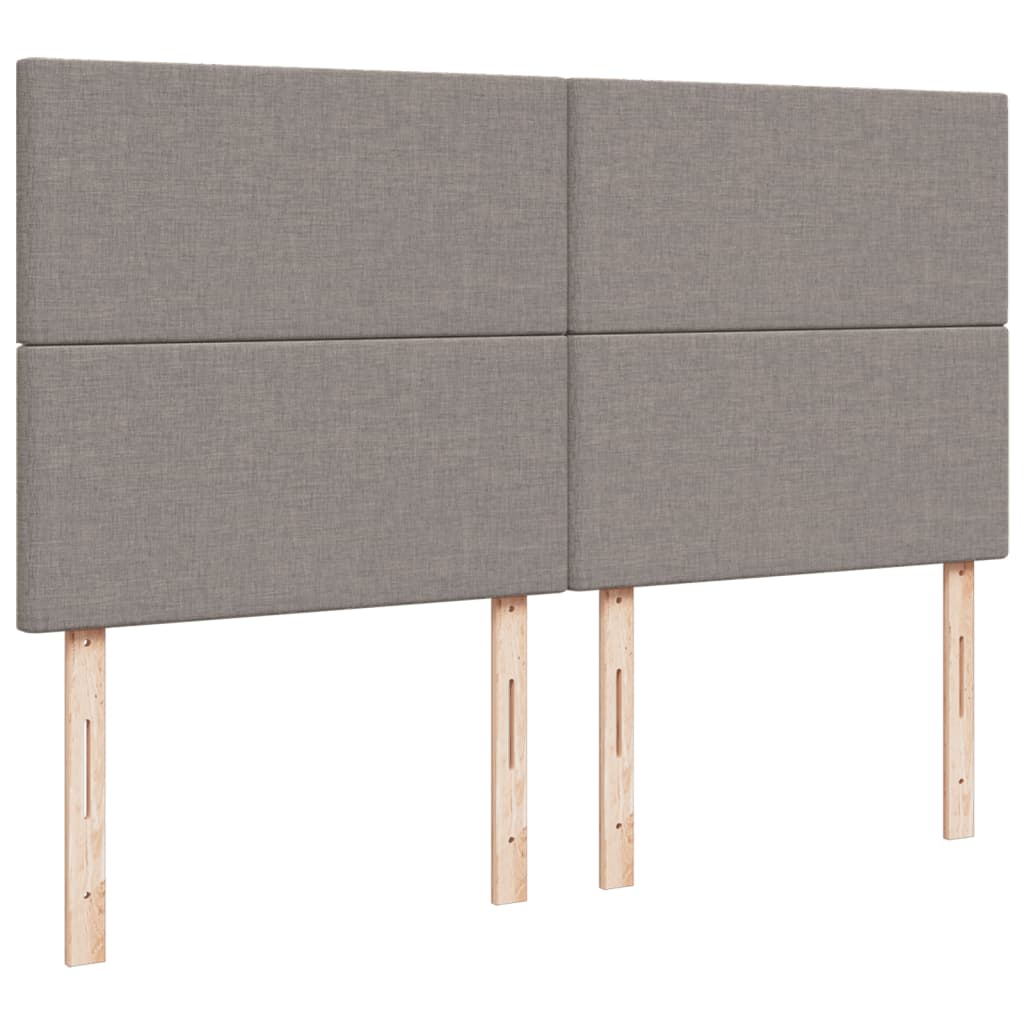 vidaXL Cama box spring con colchón tela gris taupe 180x200 cm