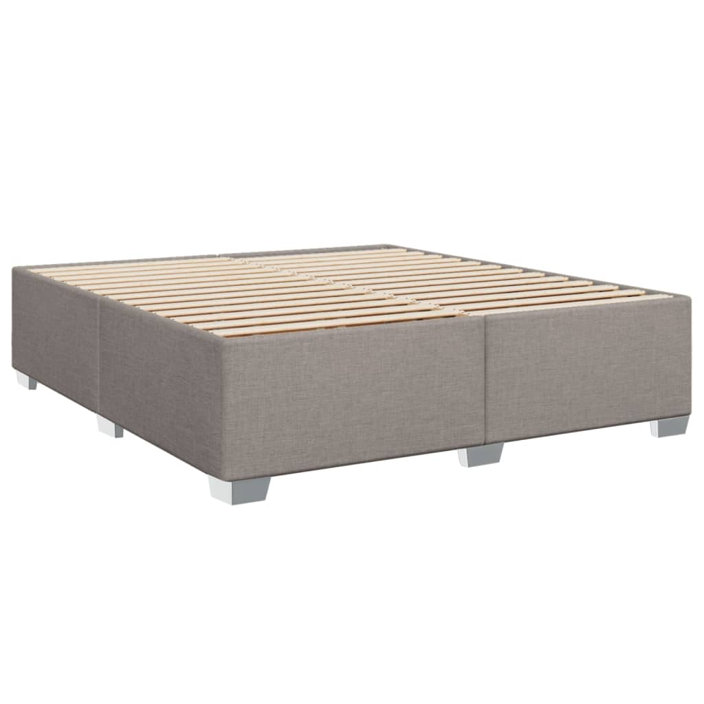 vidaXL Cama box spring con colchón tela gris taupe 180x200 cm