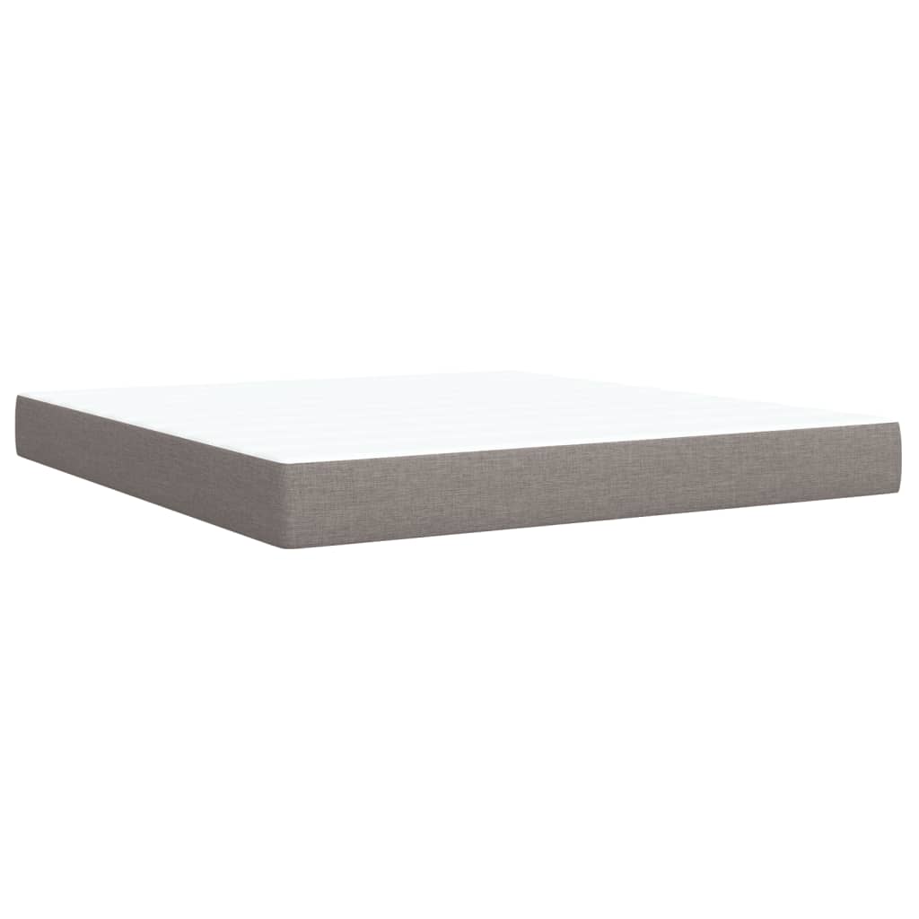 vidaXL Cama box spring con colchón tela gris taupe 180x200 cm