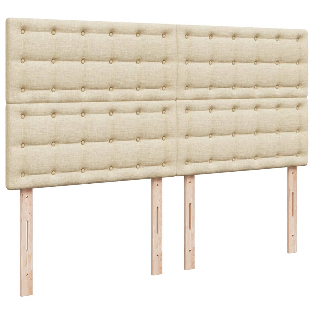 vidaXL Cama box spring con colchón tela color crema 180x200 cm