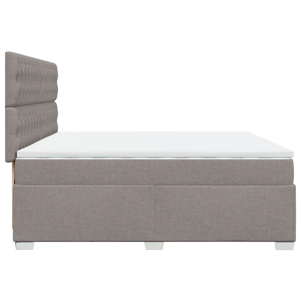 vidaXL Cama box spring con colchón tela gris taupe 200x200 cm