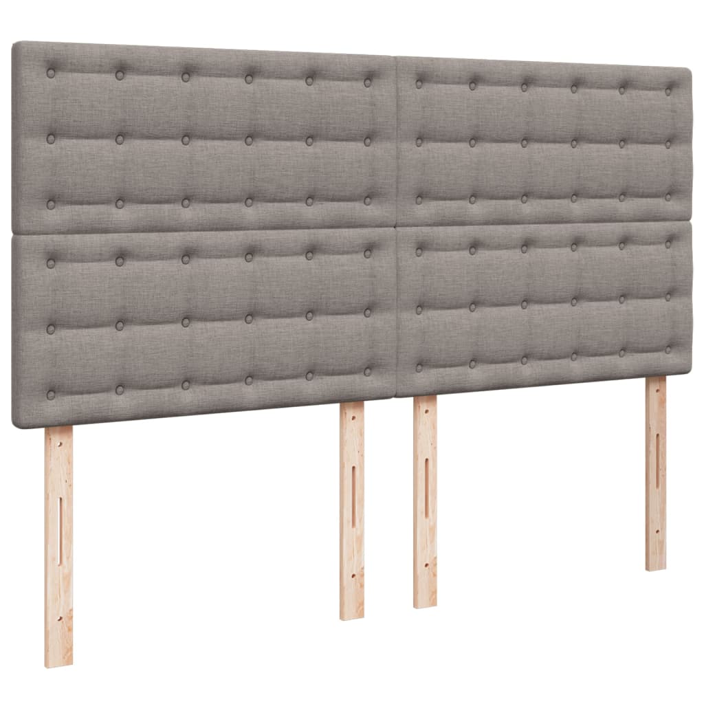 vidaXL Cama box spring con colchón tela gris taupe 200x200 cm