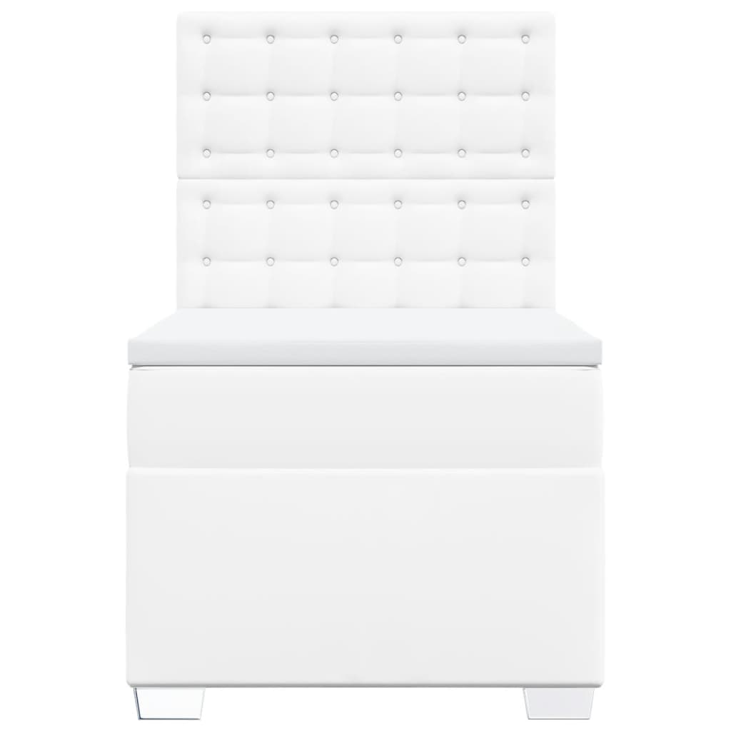 vidaXL Cama box spring con colchón cuero sintético blanco 80x200 cm