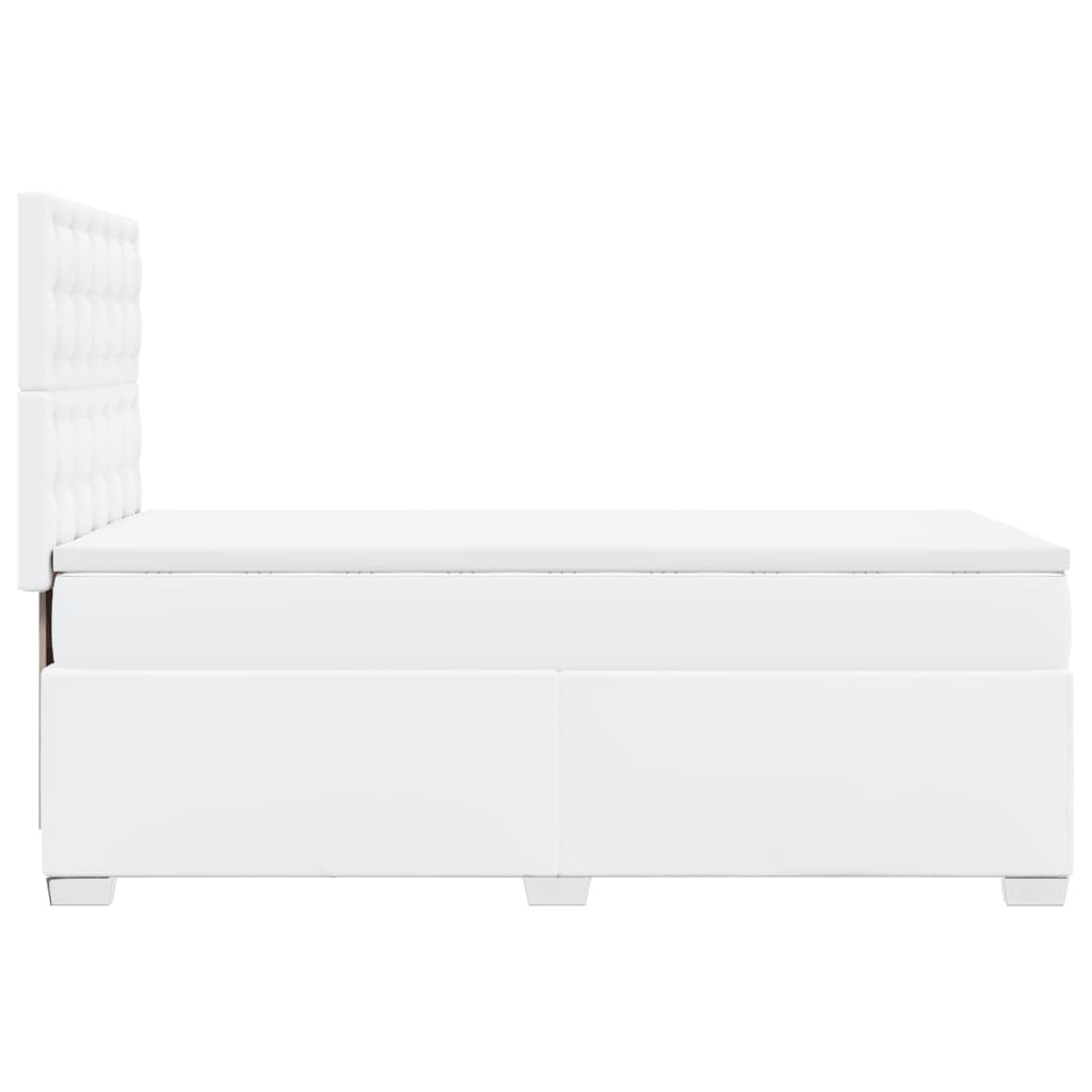 vidaXL Cama box spring con colchón cuero sintético blanco 80x200 cm