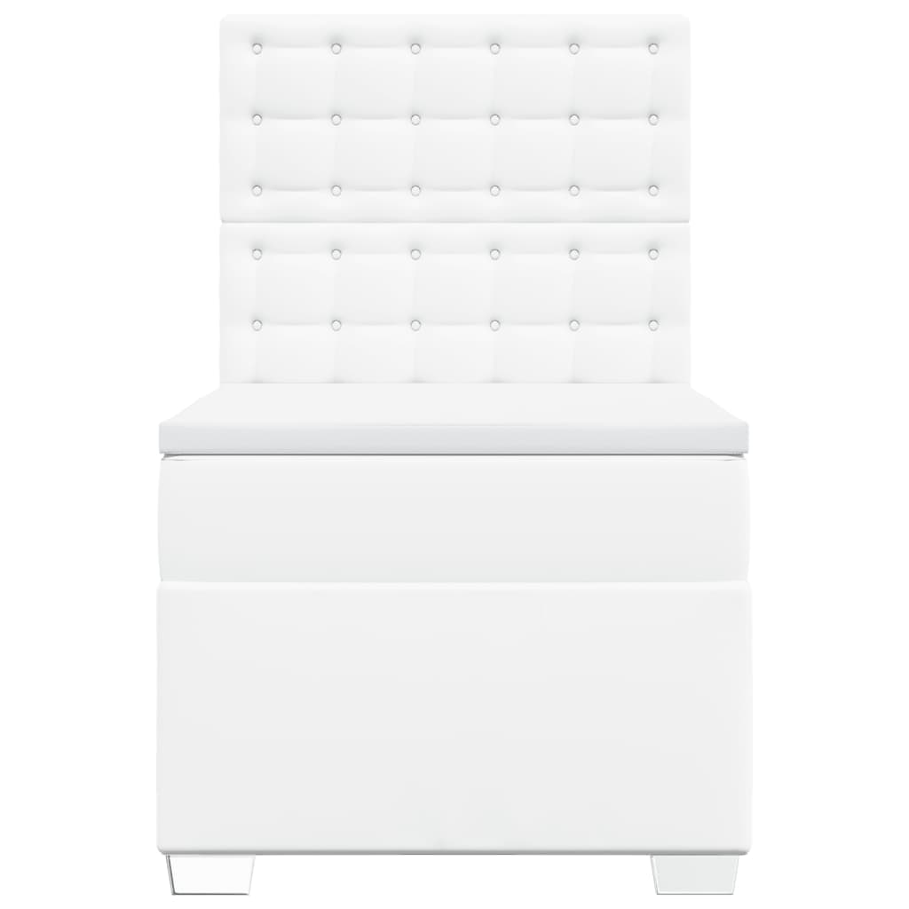 vidaXL Cama box spring con colchón cuero sintético blanco 90x190 cm