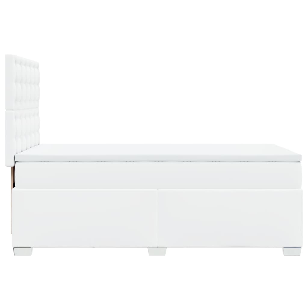 vidaXL Cama box spring con colchón cuero sintético blanco 90x190 cm