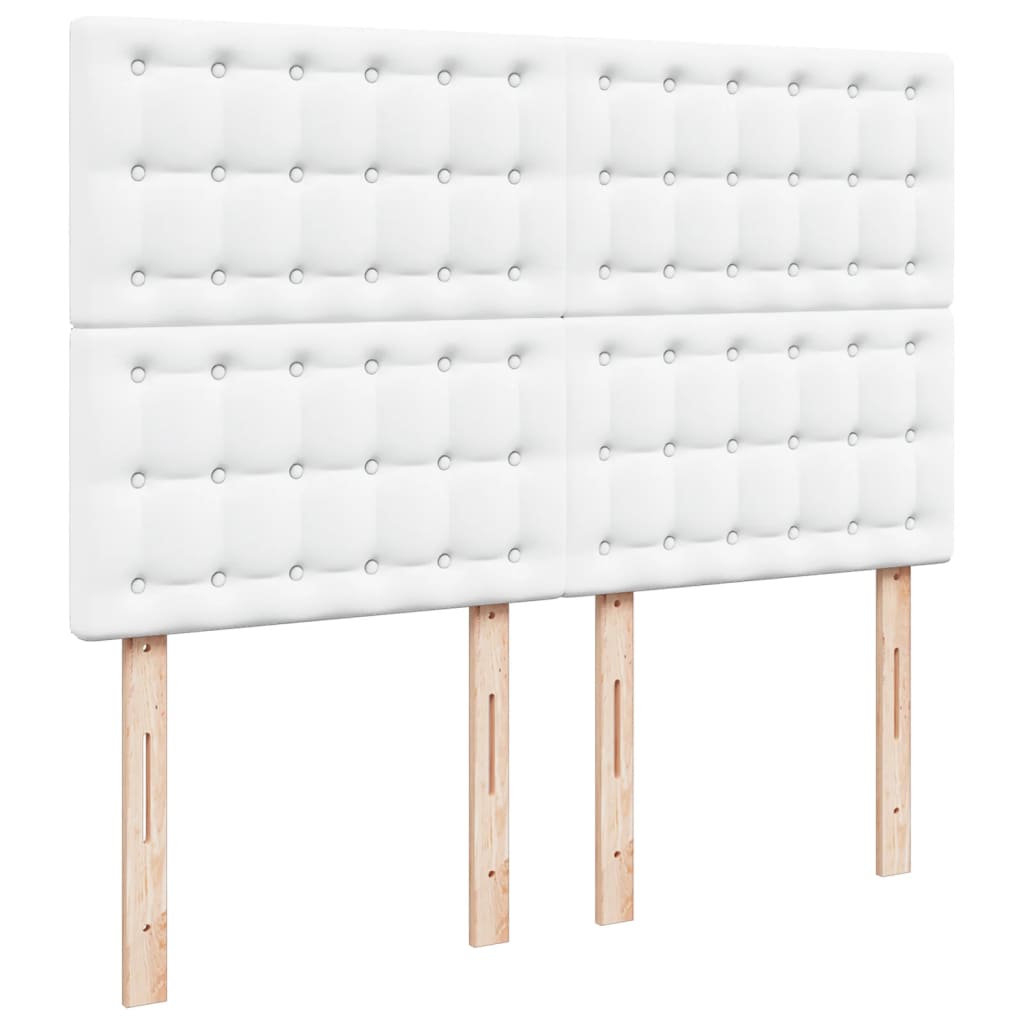 vidaXL Cama box spring con colchón cuero sintético blanco 140x200cm