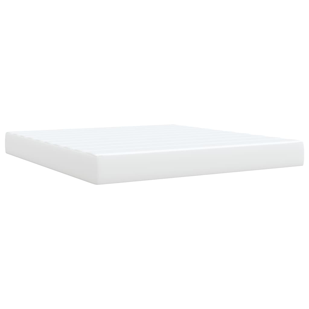 vidaXL Cama box spring con colchón cuero sintético blanco 180x200 cm