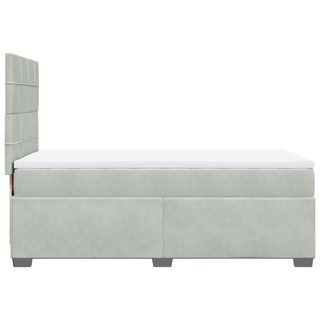 vidaXL Cama box spring con colchón terciopelo gris claro 80x200 cm