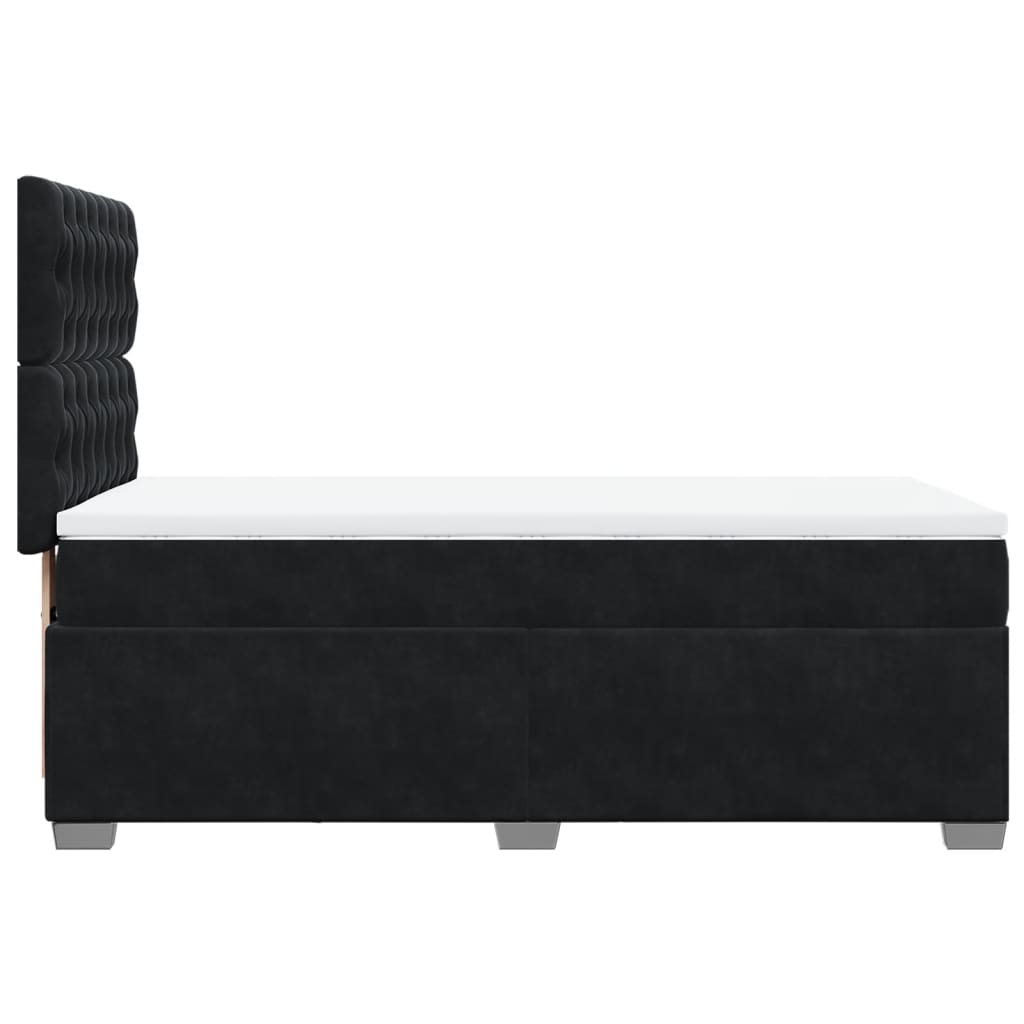 vidaXL Cama box spring con colchón terciopelo negro 80x200 cm