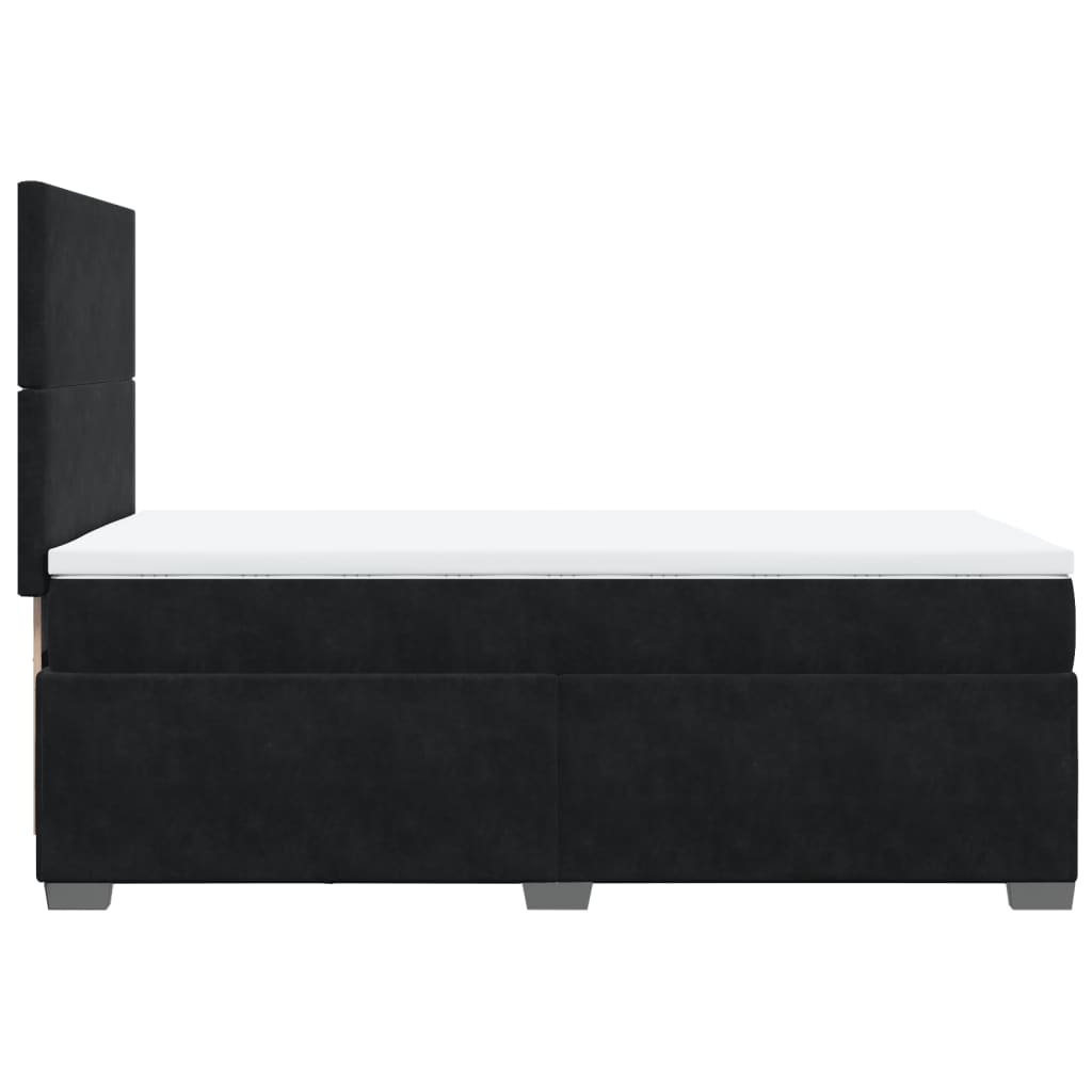 vidaXL Cama box spring con colchón terciopelo negro 90x200 cm