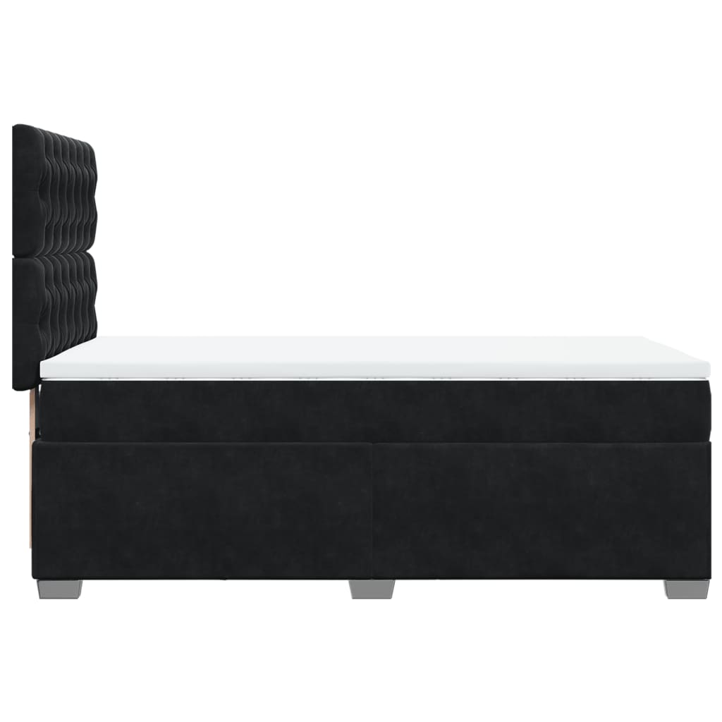 vidaXL Cama box spring con colchón terciopelo negro 100x200 cm